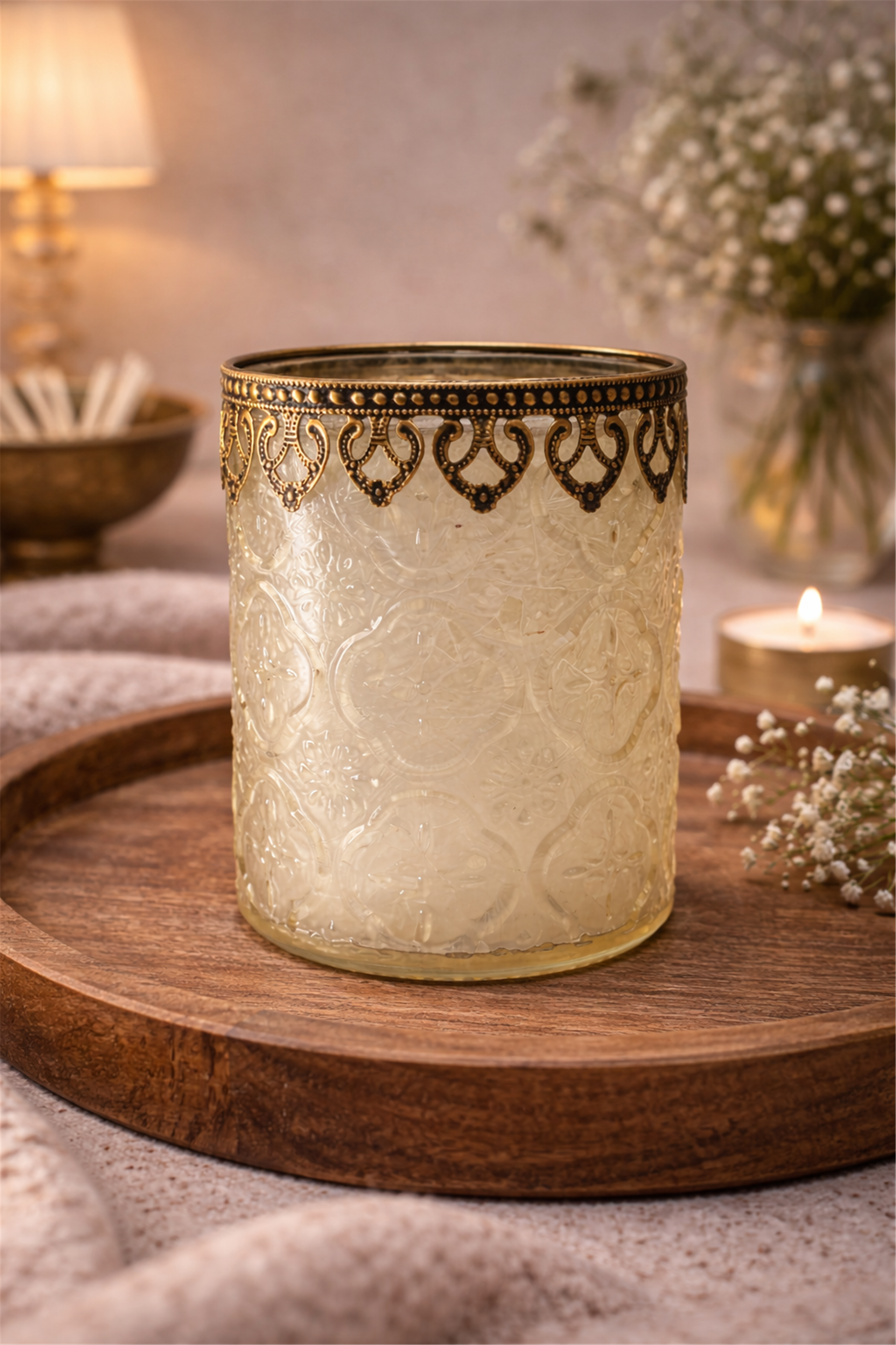 Vintage Glass Candle Holder