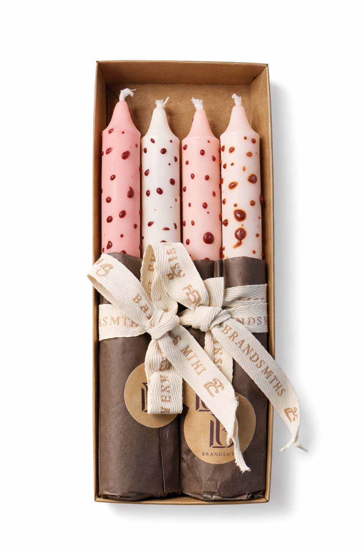 El Yapımı Dekoratif Şamdan Mumları- 4'lü Set-