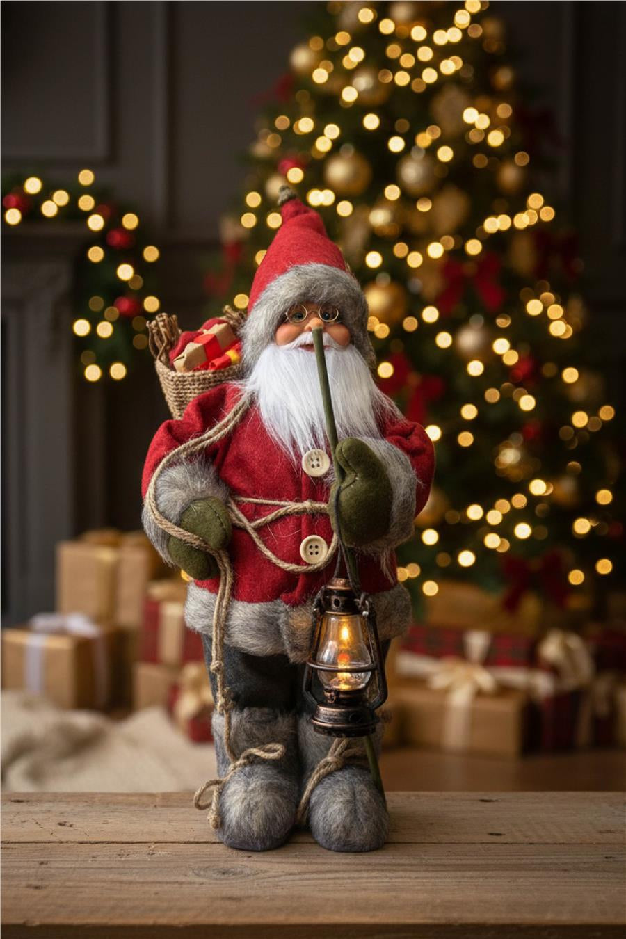 Kırmızı Pelerinli Noel Baba – 30 cm