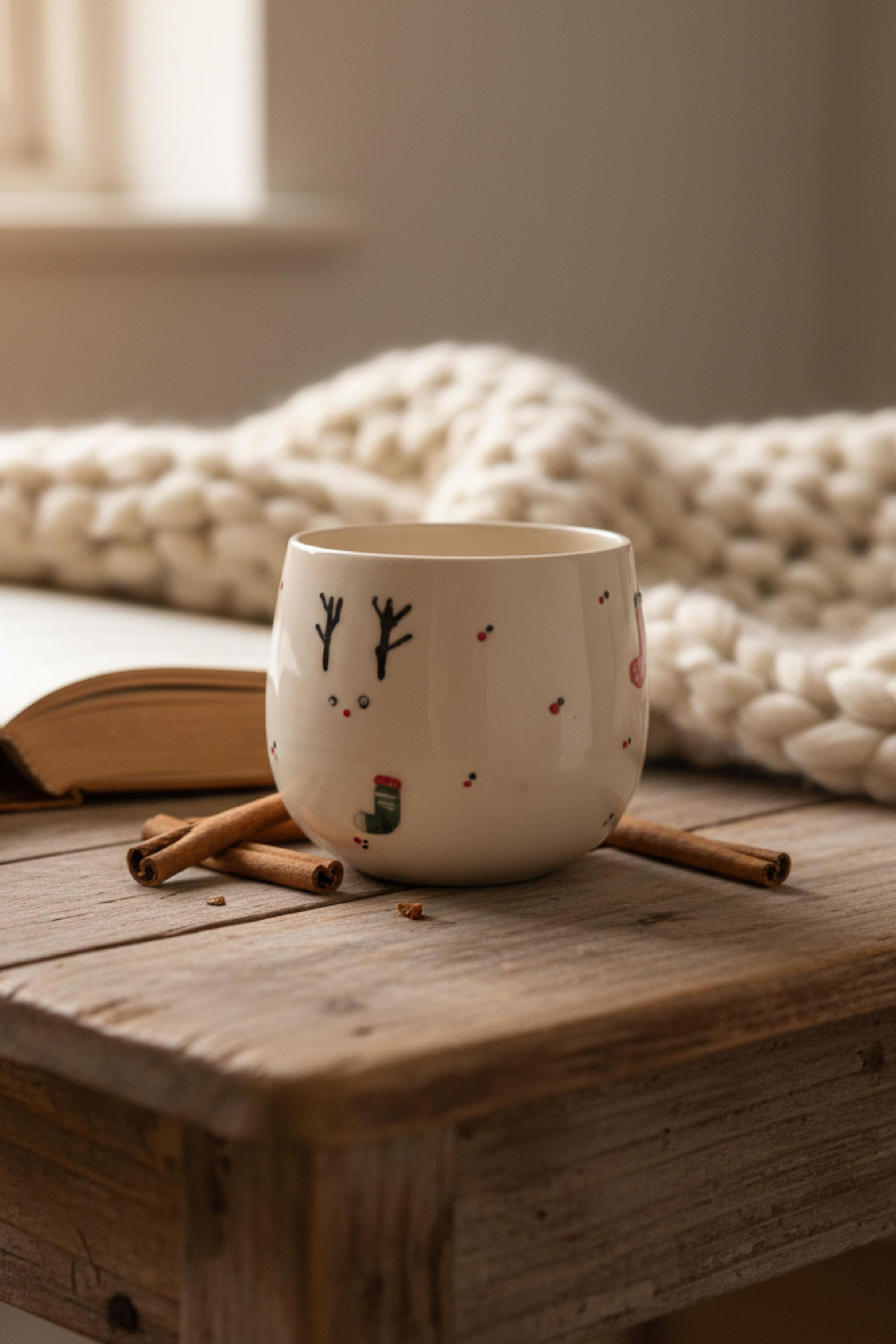 Deer Patterned Ceramic Mug