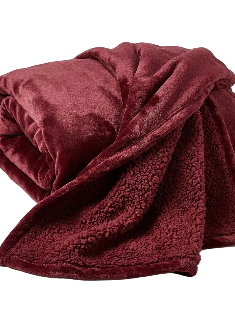 Colette Burgundy Flanel Polar Battaniye  130x 160 cm