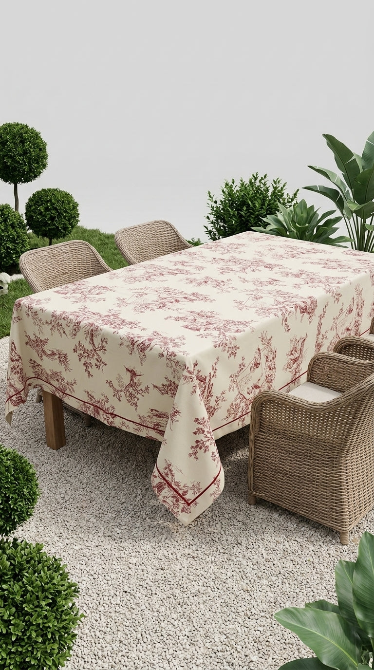 Toilea Burgundy Tablecloth
