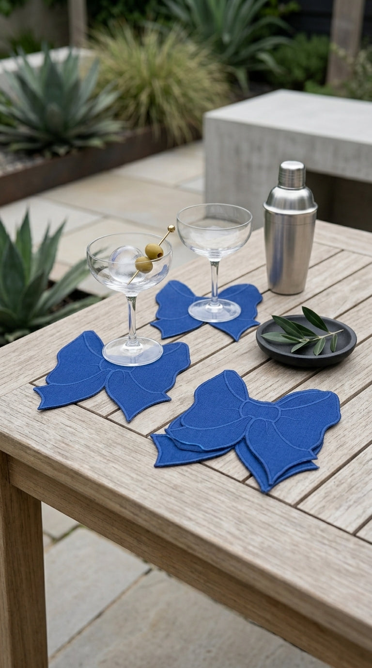 Rosea Azure Embroiderered Kokteyl Peçetesi
