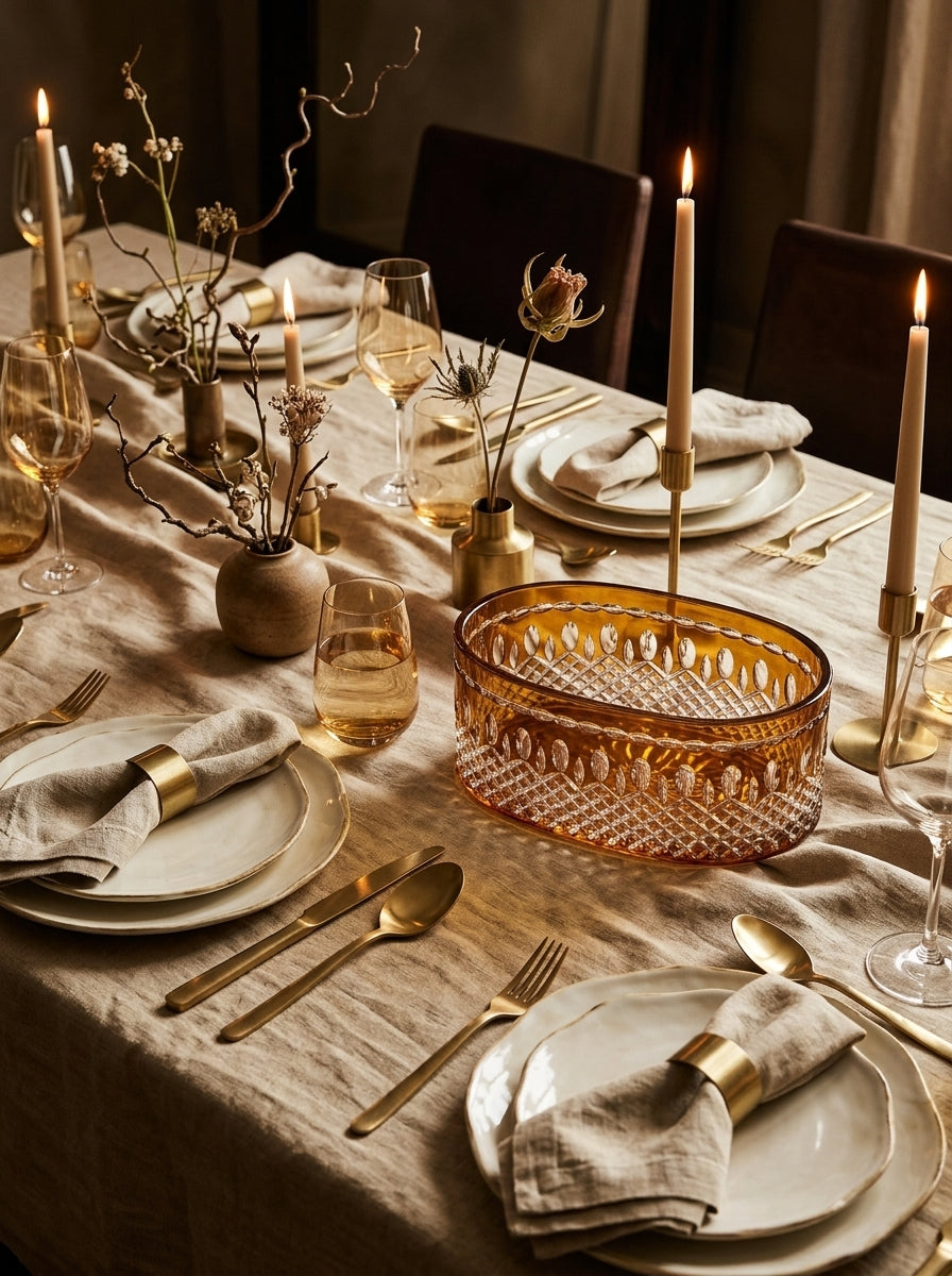 Amber Imperial Oval Kristal Sunumluk
