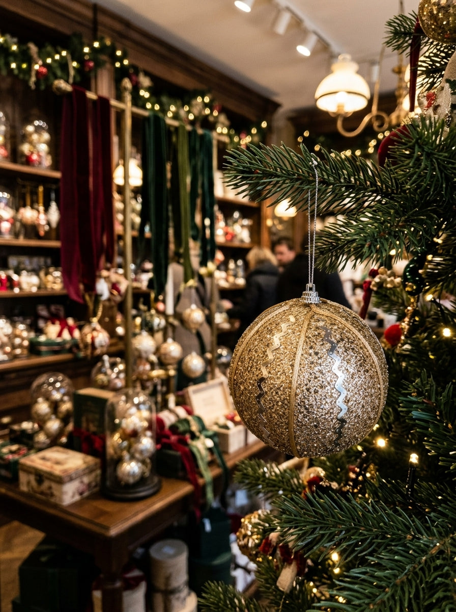 Golden Christmas Glow – Gold Dekoratif Yılbaşı Topu