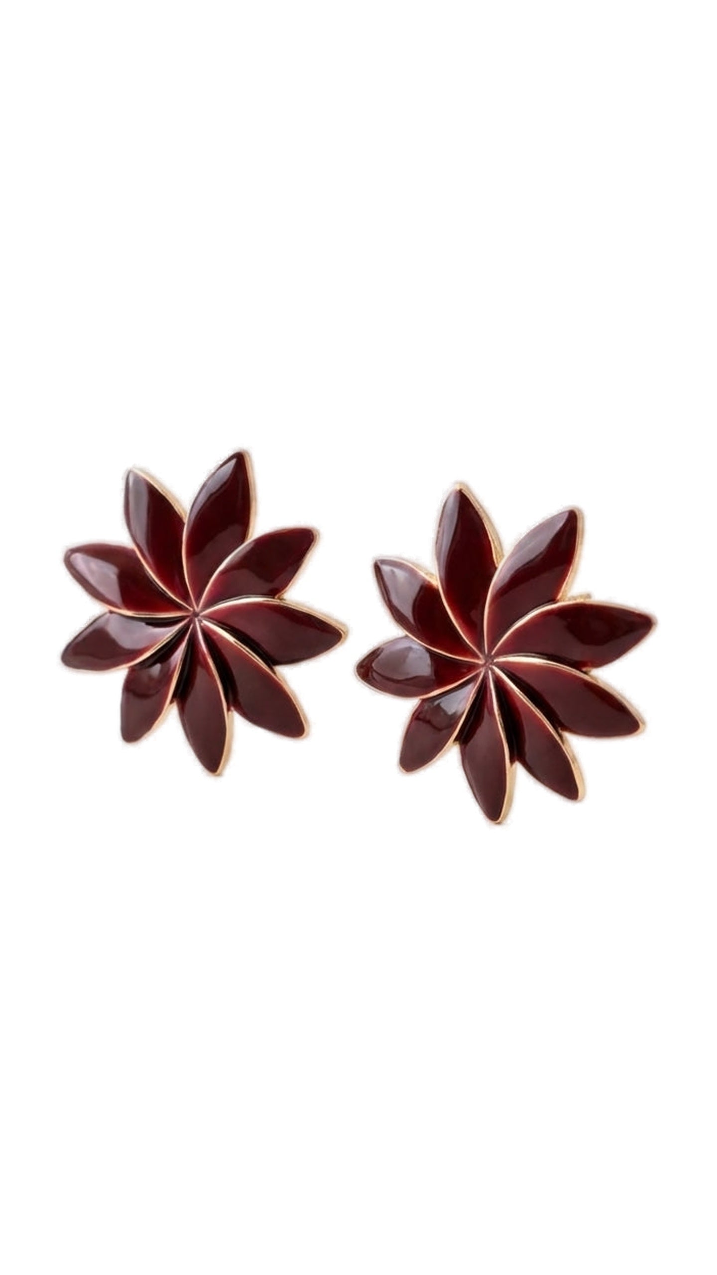 Burgundy Flower Earrings