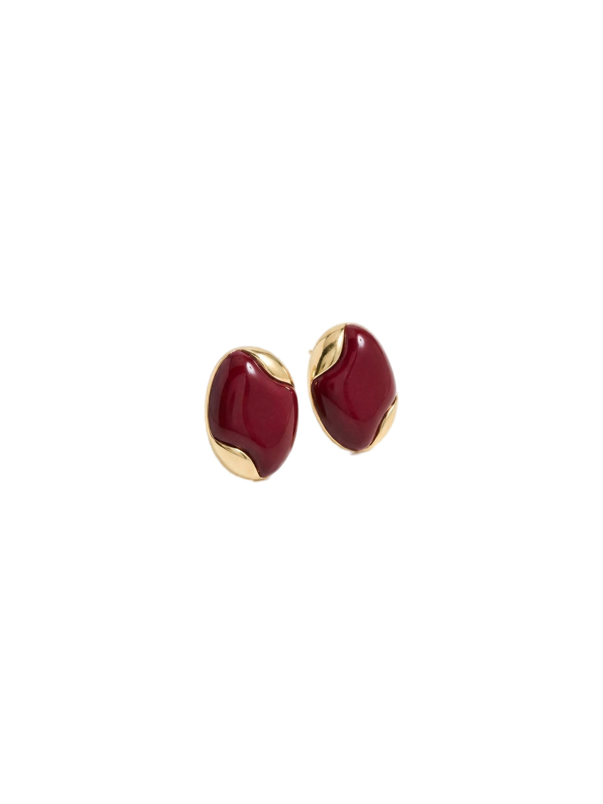 Burgundy Taşlı Küpe