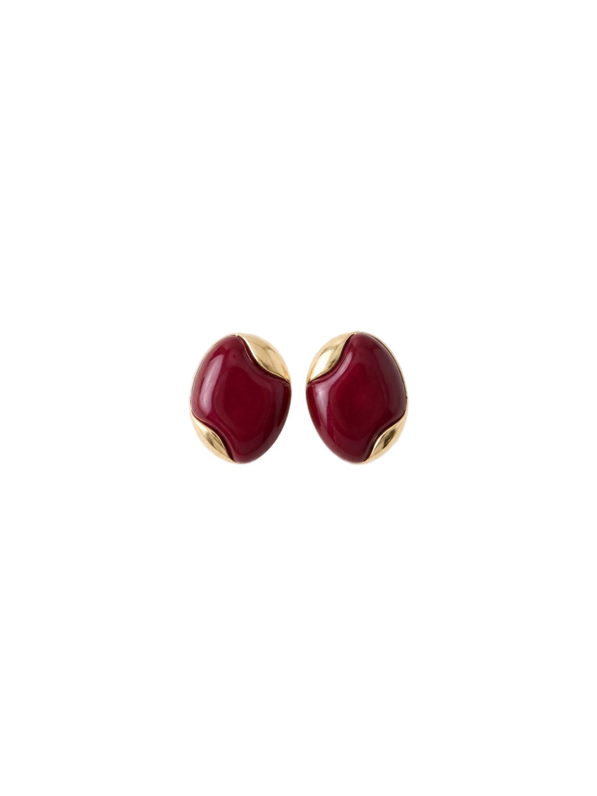 Burgundy Taşlı Küpe