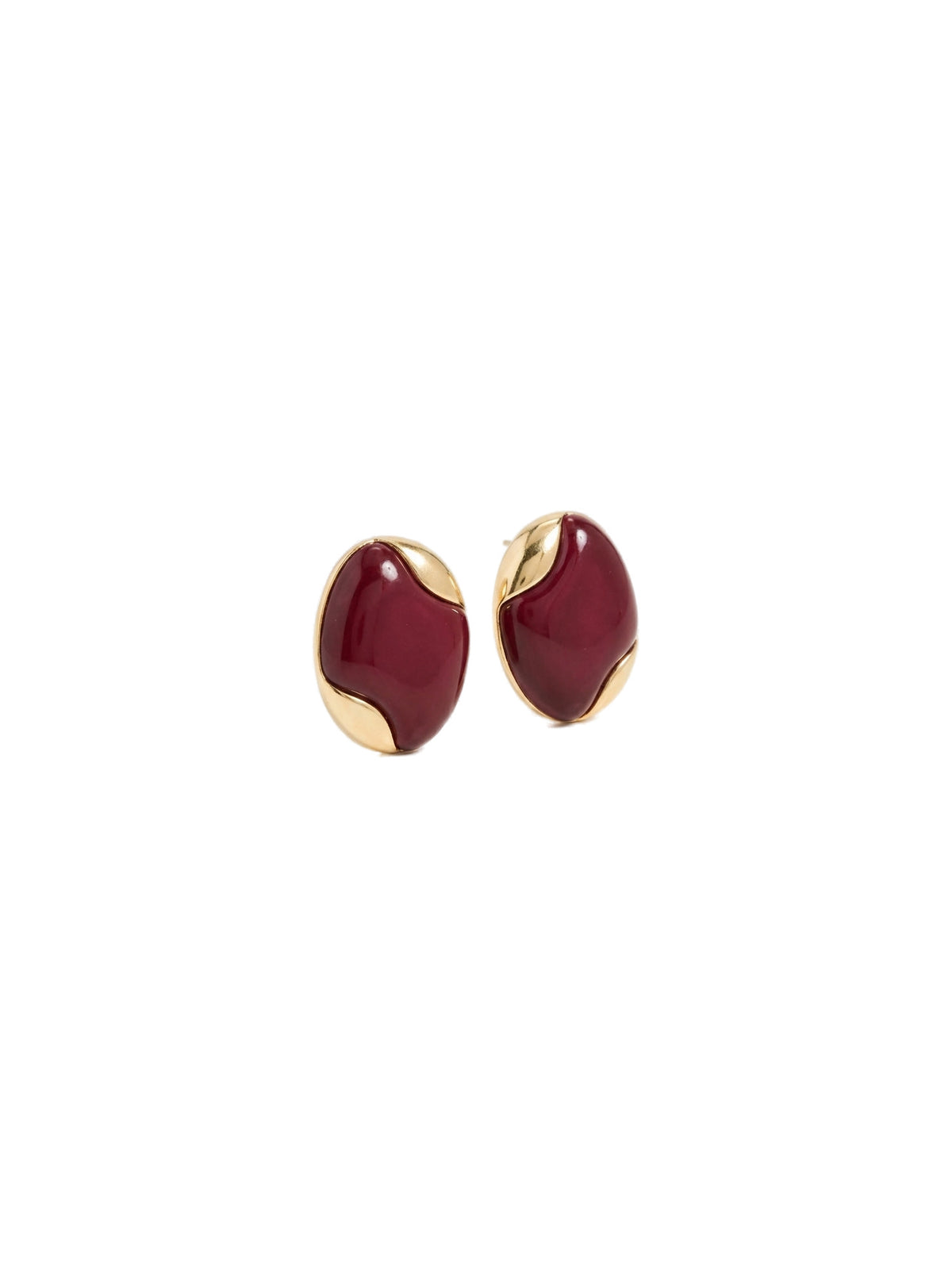Burgundy Taşlı Küpe