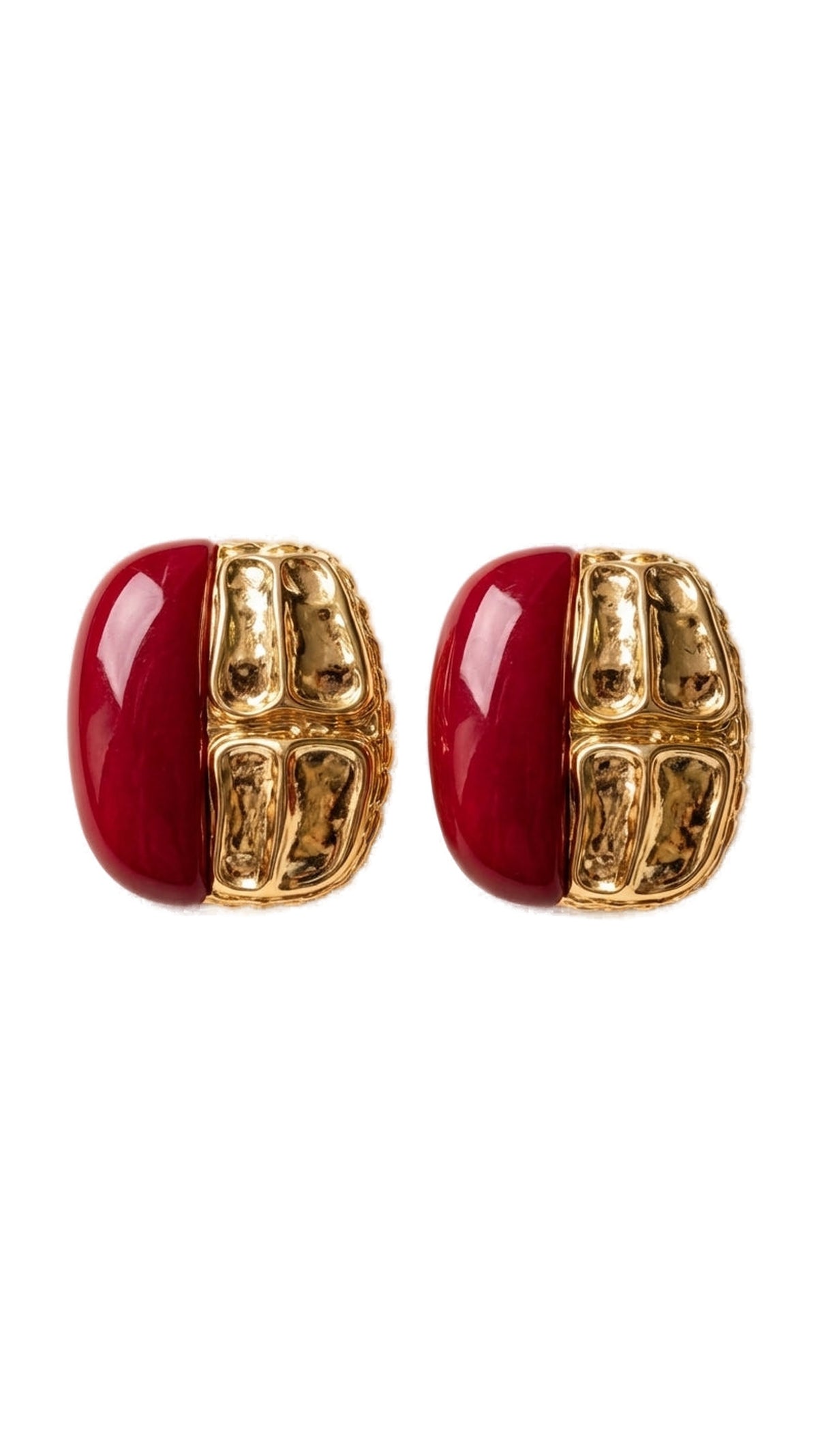 Burgundy & Gold Double Earrings