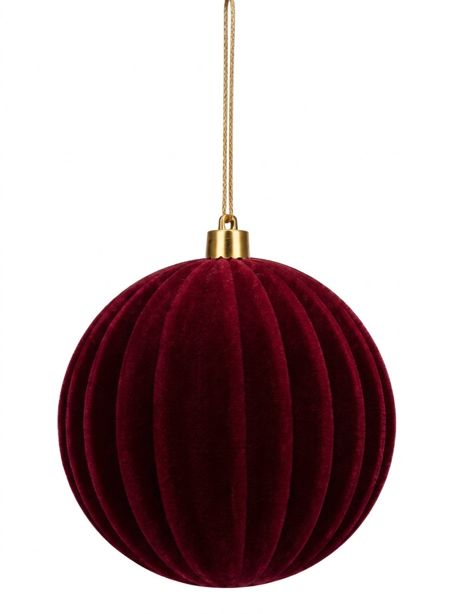 Burgundy Velvet Kadife Yılbaşı Ağacı Süsü - 10 cm