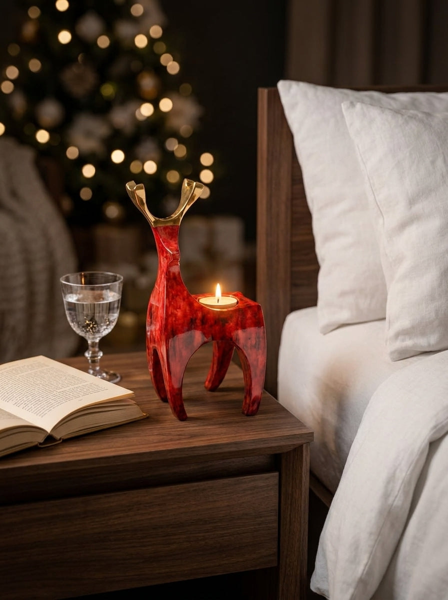 Noelle Geyik Tea Light Mumluk