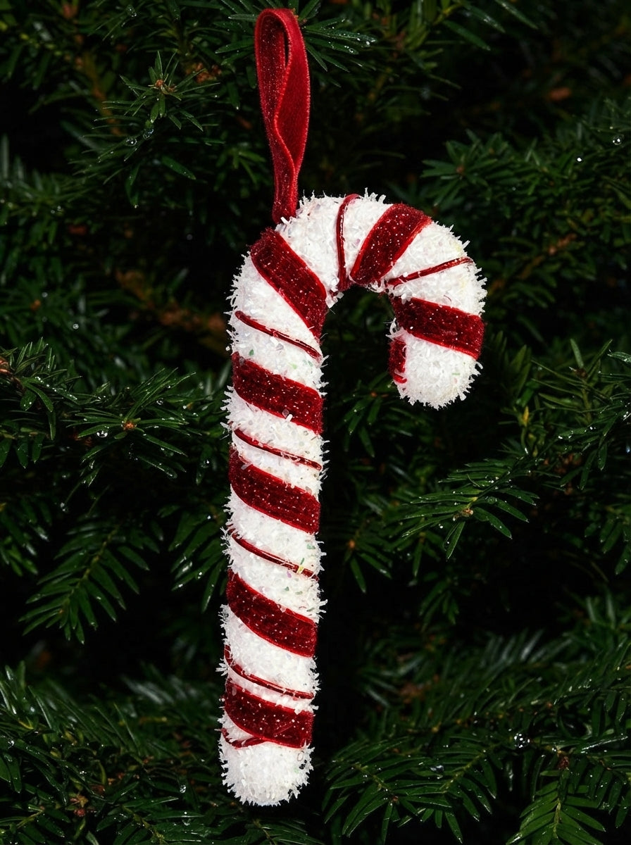 Candy Cane Glitter Baston Şeker Yılbaşı Ağaç Süsü