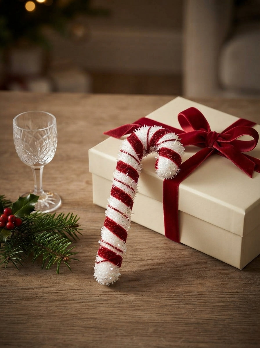 Candy Cane Glitter Baston Şeker Yılbaşı Ağaç Süsü