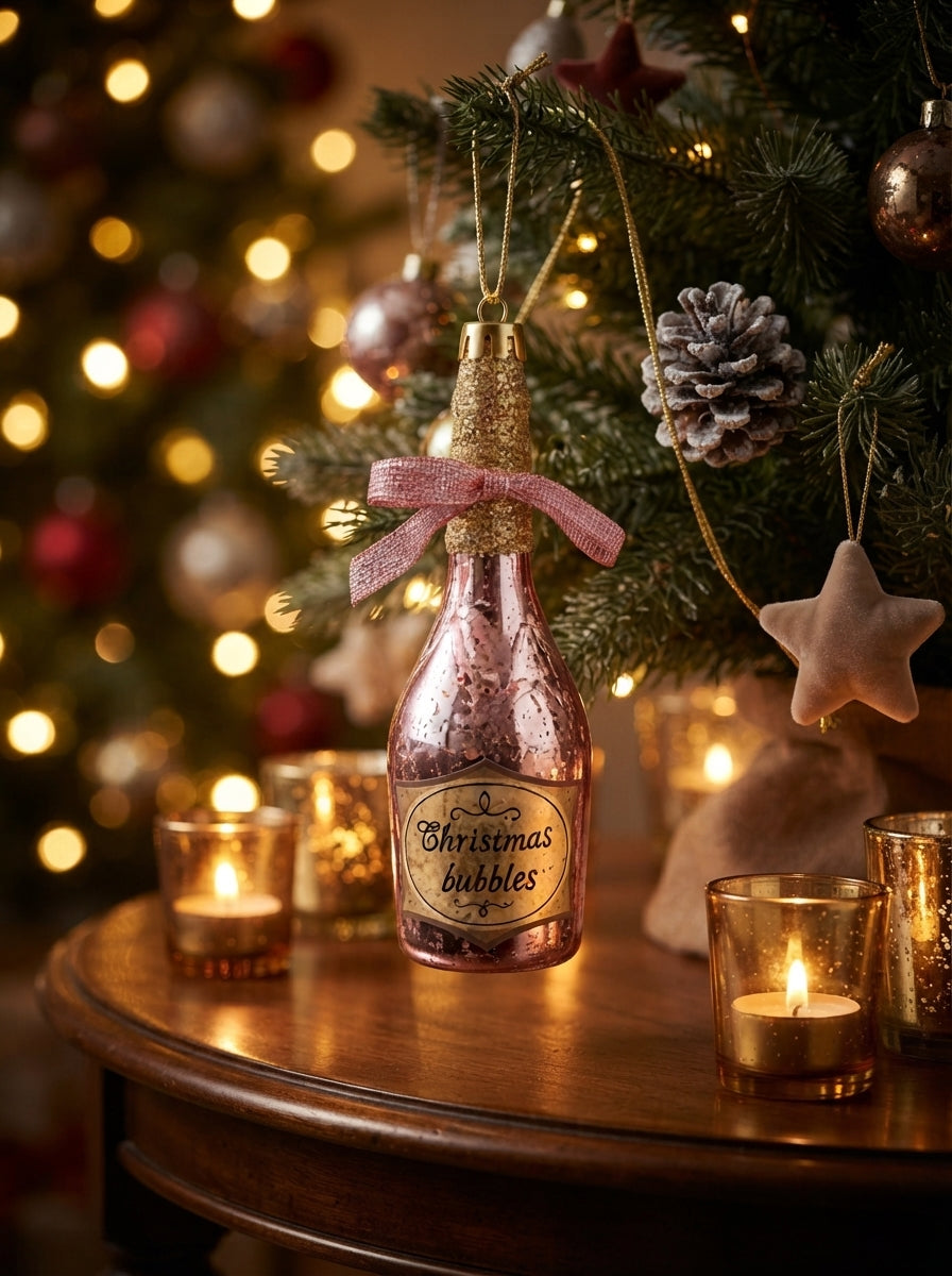Christmas Bubbles Pink Champagne Yılbaşı Ağaç Süsü