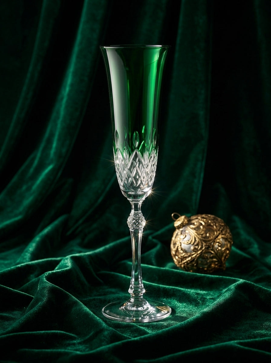 Celeste Christmas Emerald Flüt Şampanya Kadehi