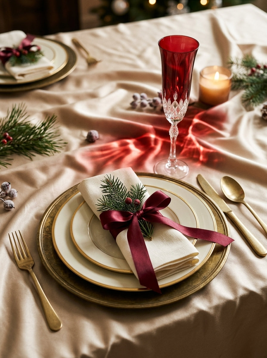 Celeste Christmas Ruby Flüt Şampanya Kadehi