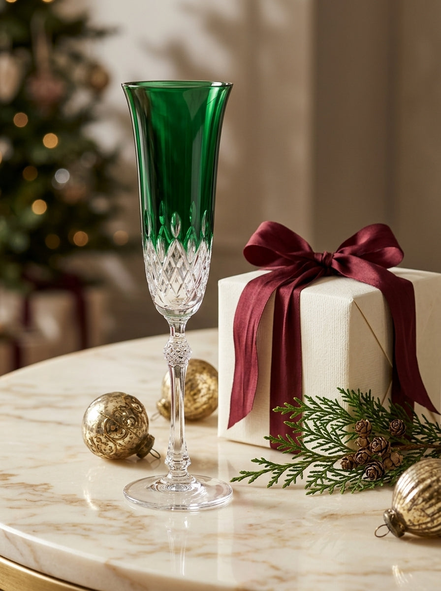 Celeste Christmas Emerald Flüt Şampanya Kadehi
