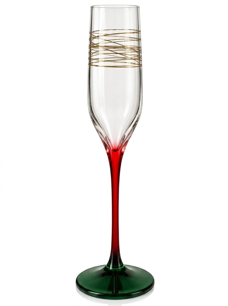 Ruby Emerald Gold Şampanya Kadehi