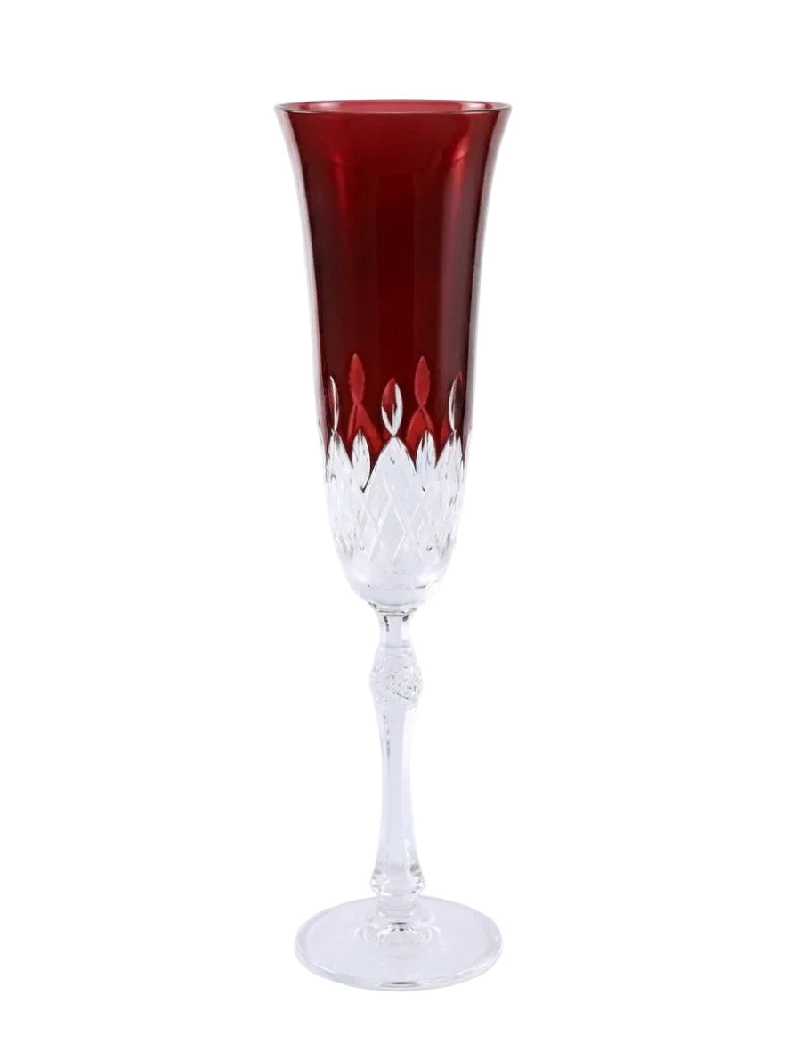 Celeste Christmas Ruby Flüt Şampanya Kadehi