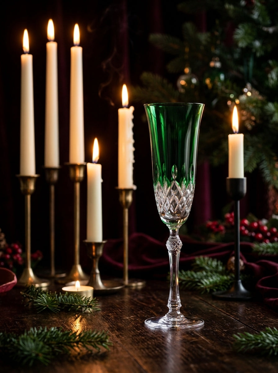 Celeste Christmas Emerald Flüt Şampanya Kadehi