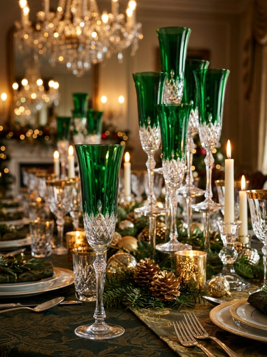 Celeste Christmas Emerald Flüt Şampanya Kadehi