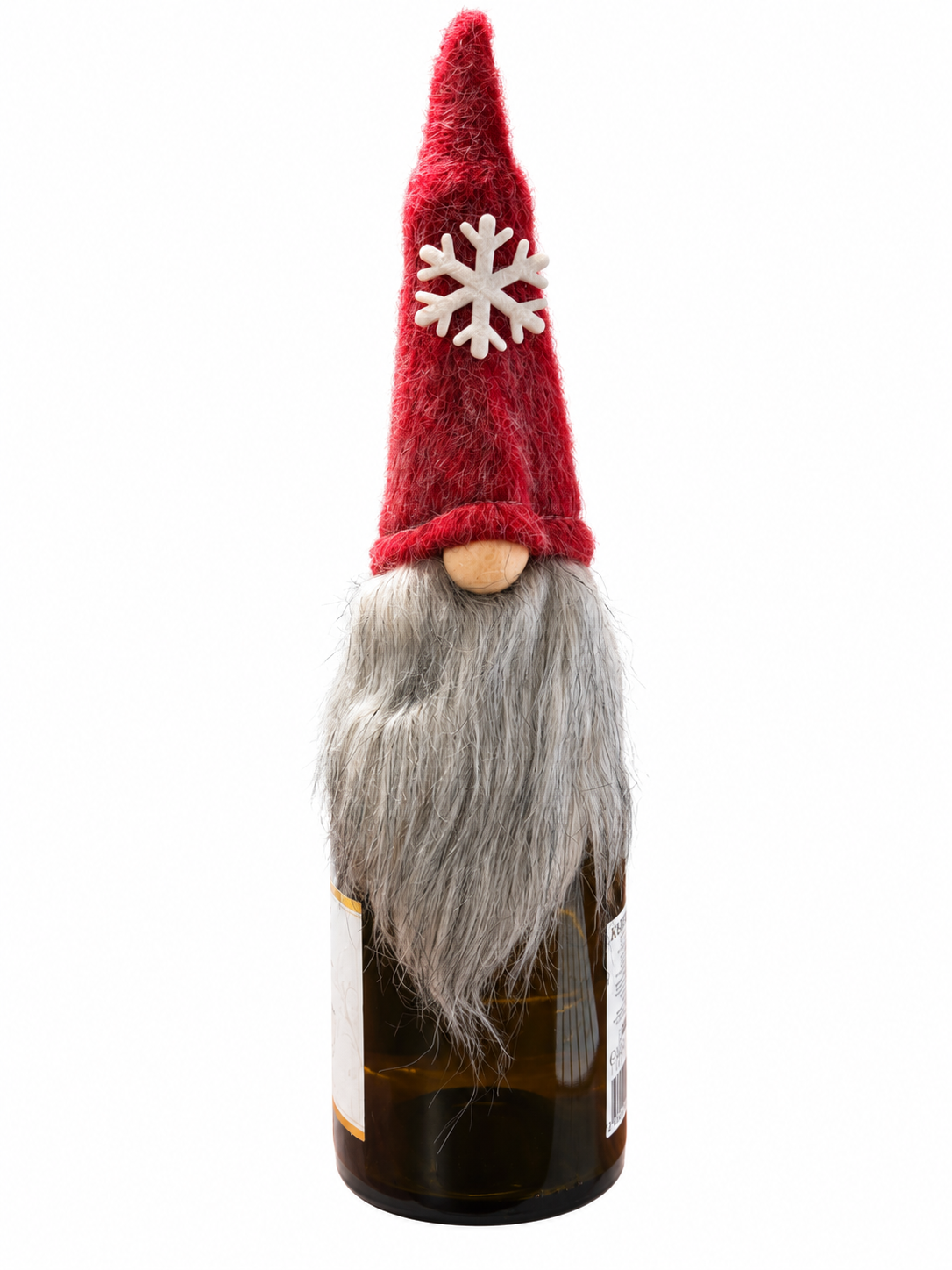 Santa's Bottle Dress – Kırmızı Kar Tanesi Detaylı Noel Baba Yılbaşı Şişe Süsü