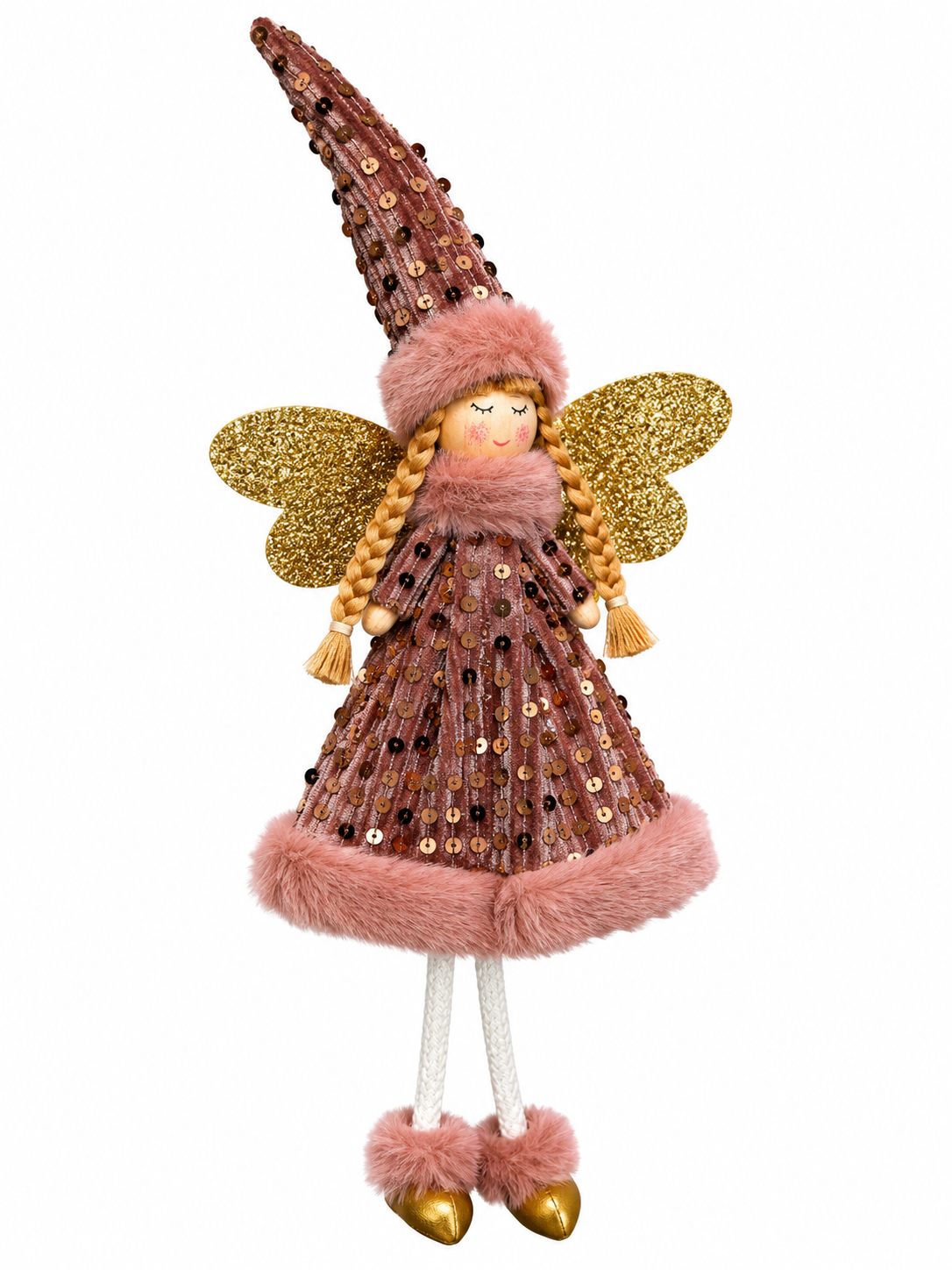 Rosé Enchanted Fairy – Mercan Pembe Işıltılı Yılbaşı Perisi - 45 CM