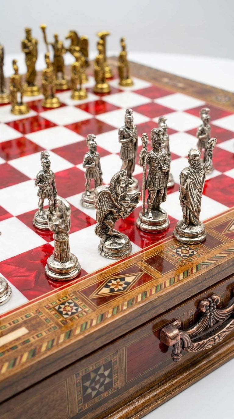 Roma Crimson-Chess Set
