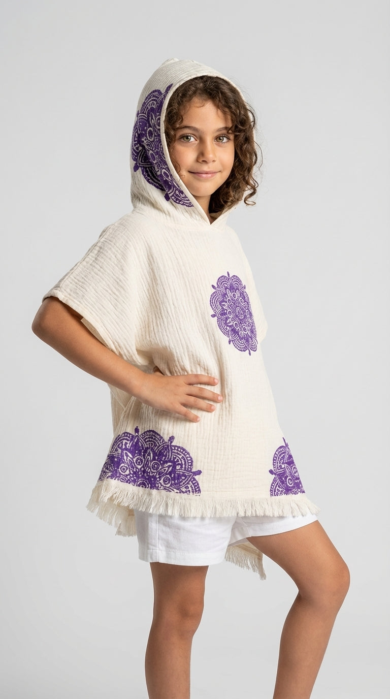 Mandala Drift Kids Poncho