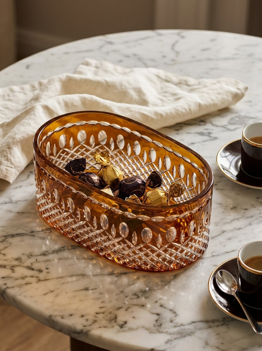 Amber Imperial Oval Kristal Sunumluk