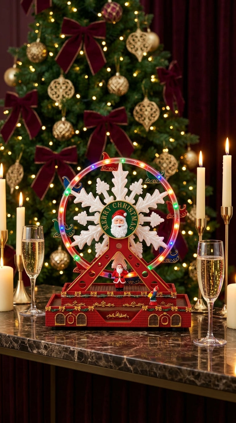 Merry Christmas Ferris Wheel Işıklı &Hareketli Yılbaşı Dönme Dolabı