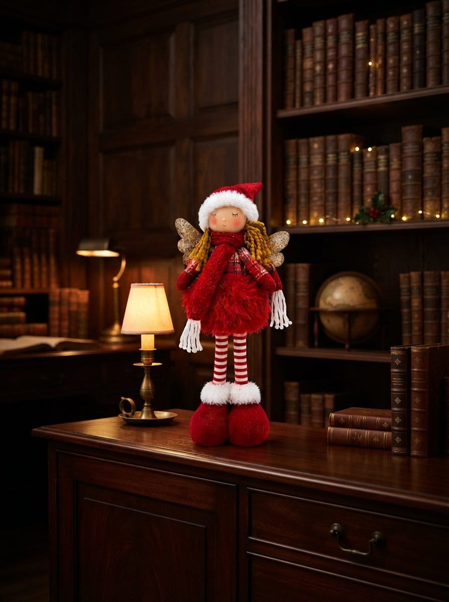 Ruby Christmas Angel Dekoratif Melek Figürü - 40 CM