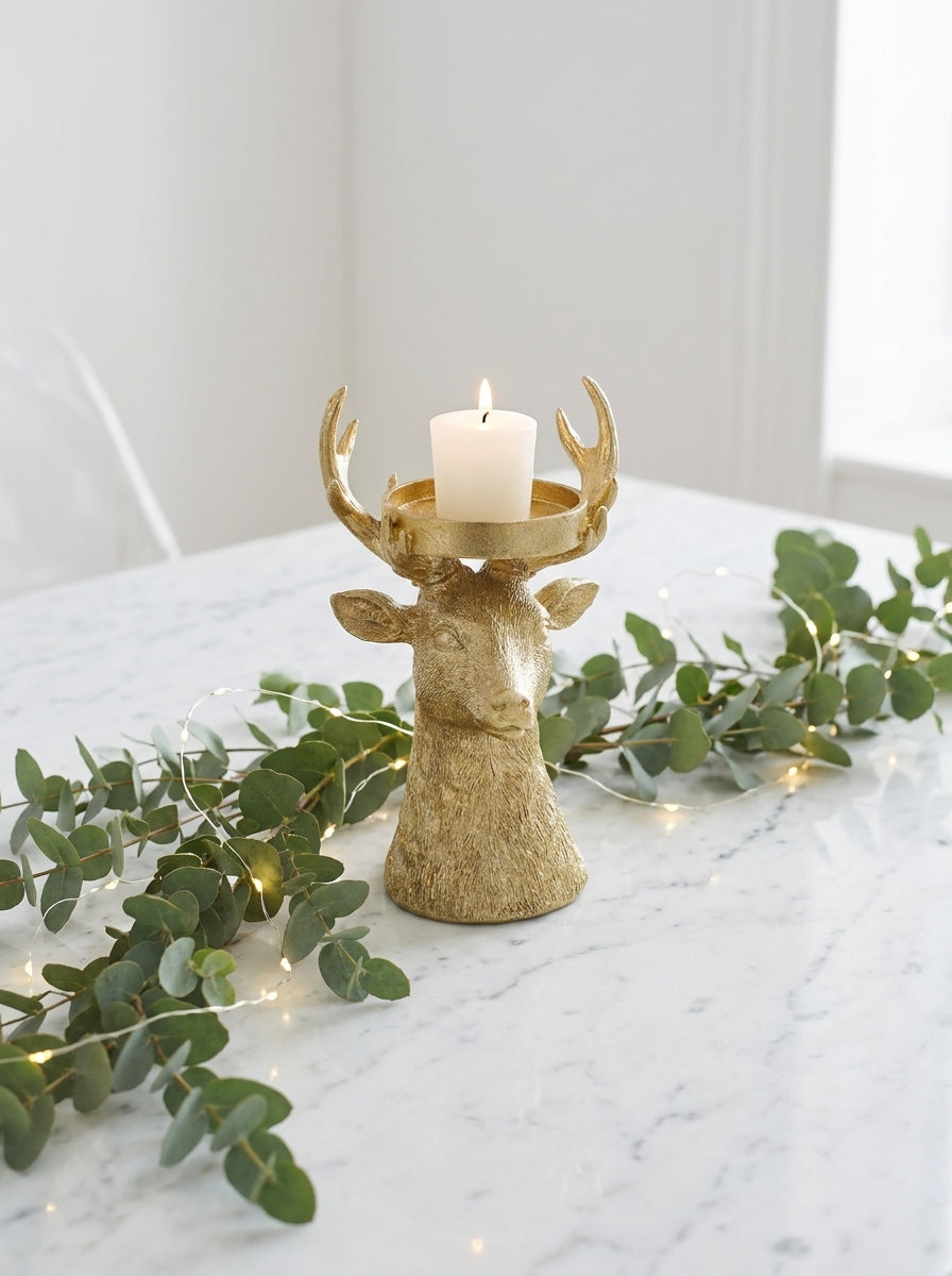 Golden Reindeer Yılbaşı Mumluğu