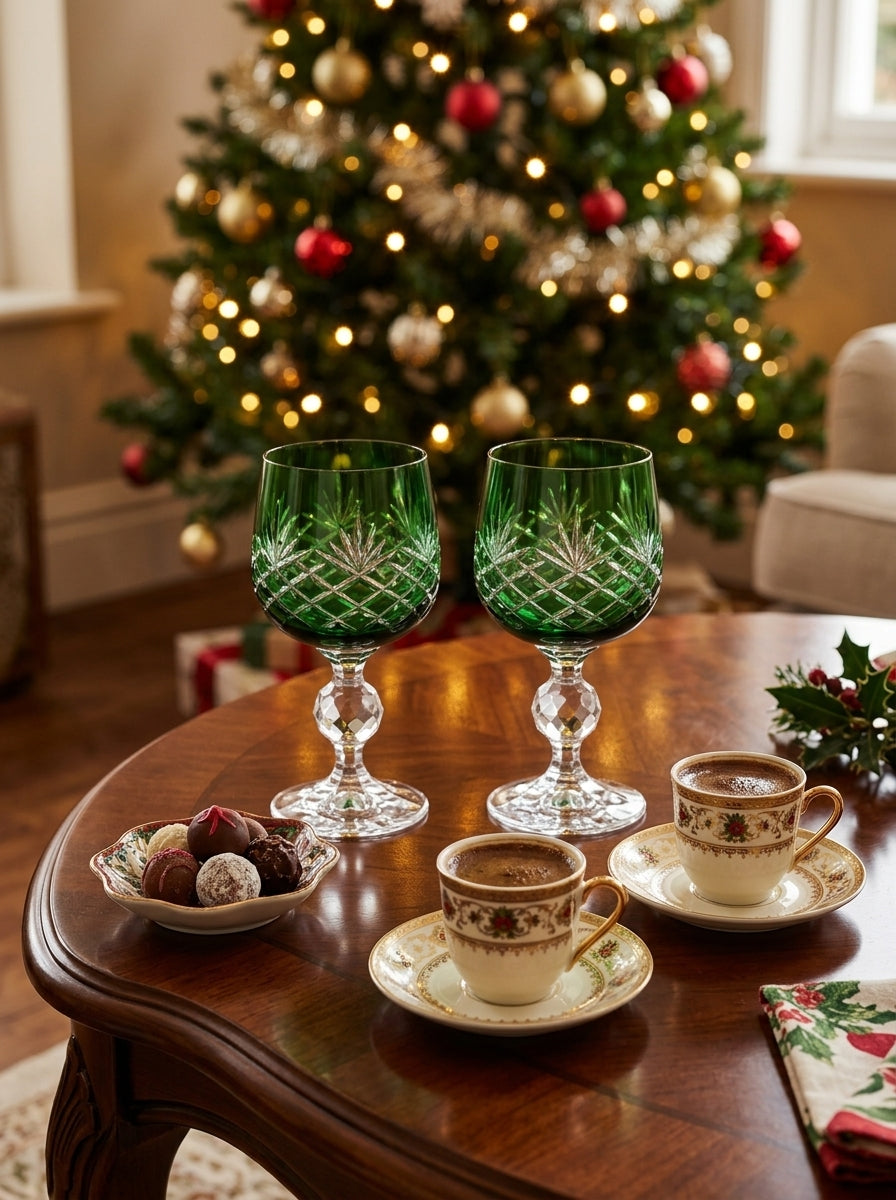 Eclat Christmas Emerald Kristal Kahve Yanı Su Bardağı