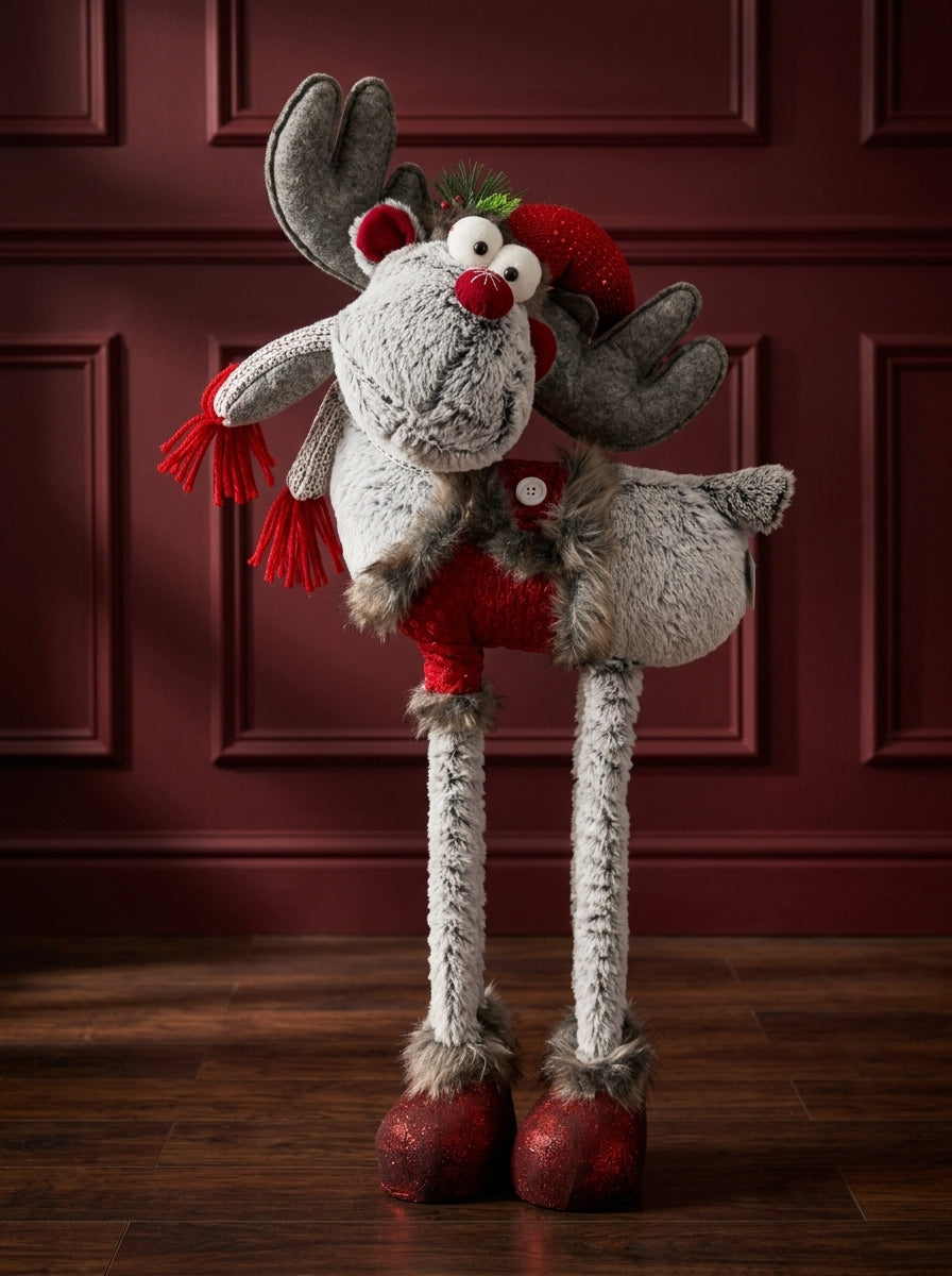 Rudolph Winter Kırmızı Montlu Dekoratif Yılbaşı Geyiği - 86 CM