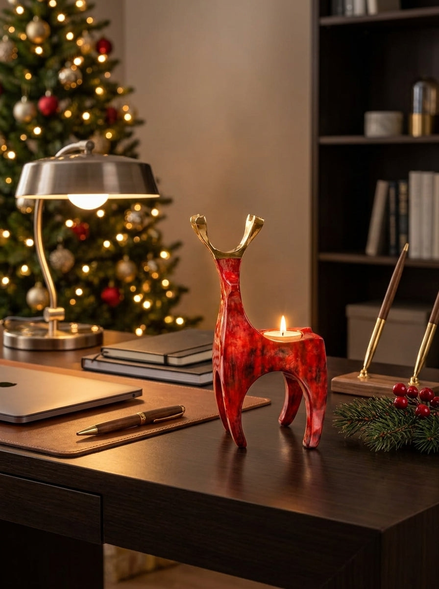 Noelle Geyik Tea Light Mumluk