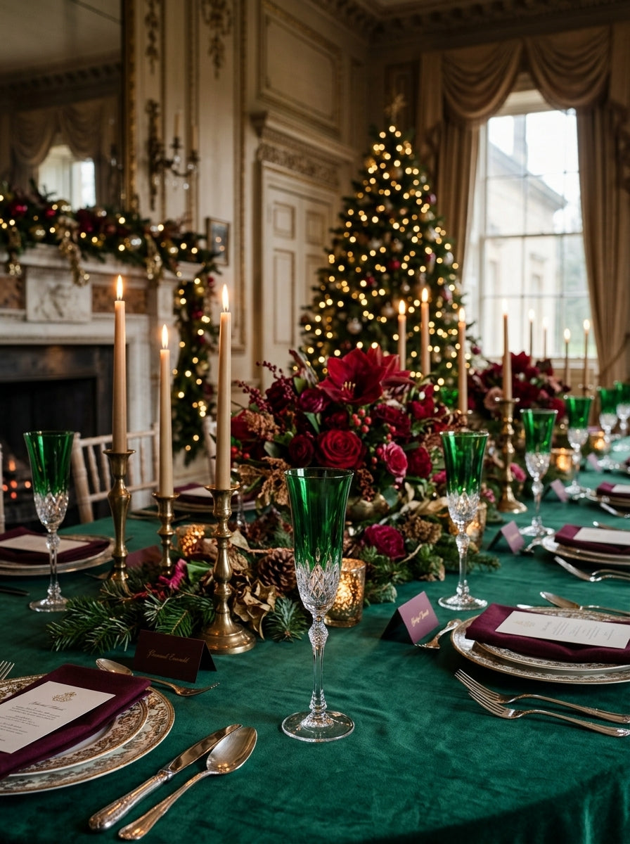 Celeste Christmas Emerald Flüt Şampanya Kadehi