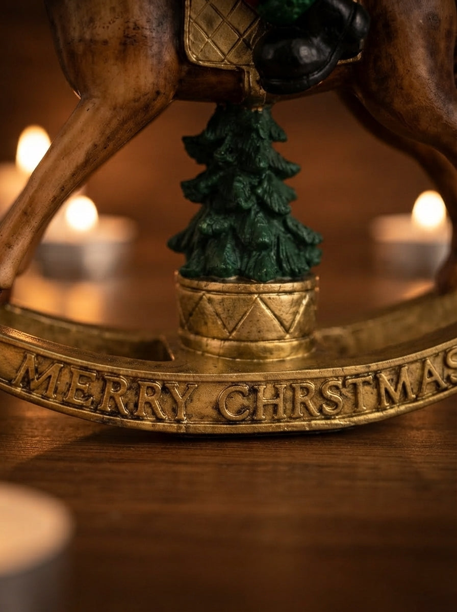Christmas Rocking Horse Santa Dekoratif Yılbaşı Objesi