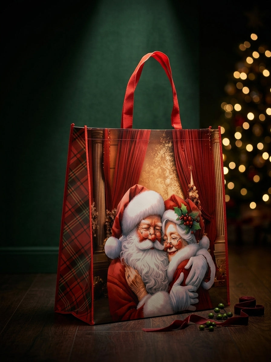 Christmas Love Noel Baba &amp; Mrs. Claus Hediye Çantası