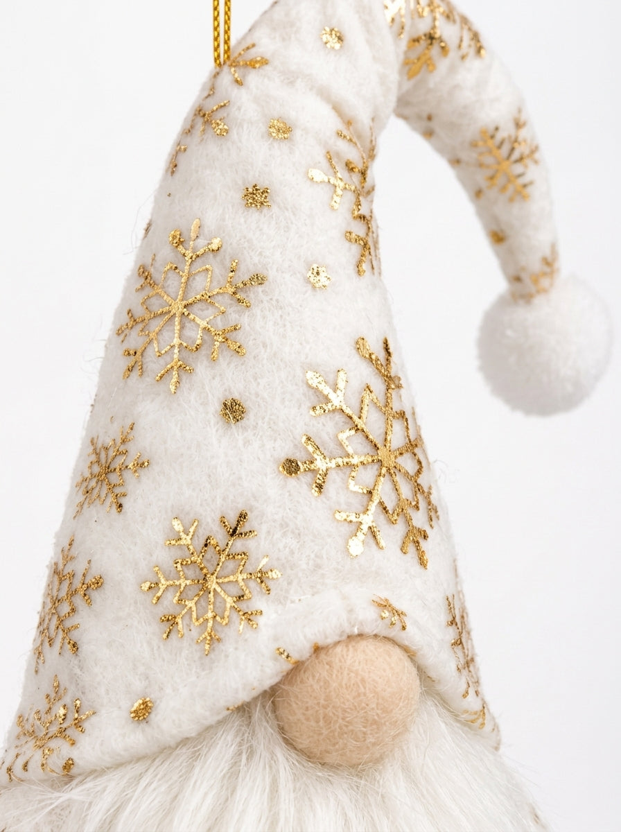 Golden Snow Christmas Gnome Yılbaşı Ağaç Süsü