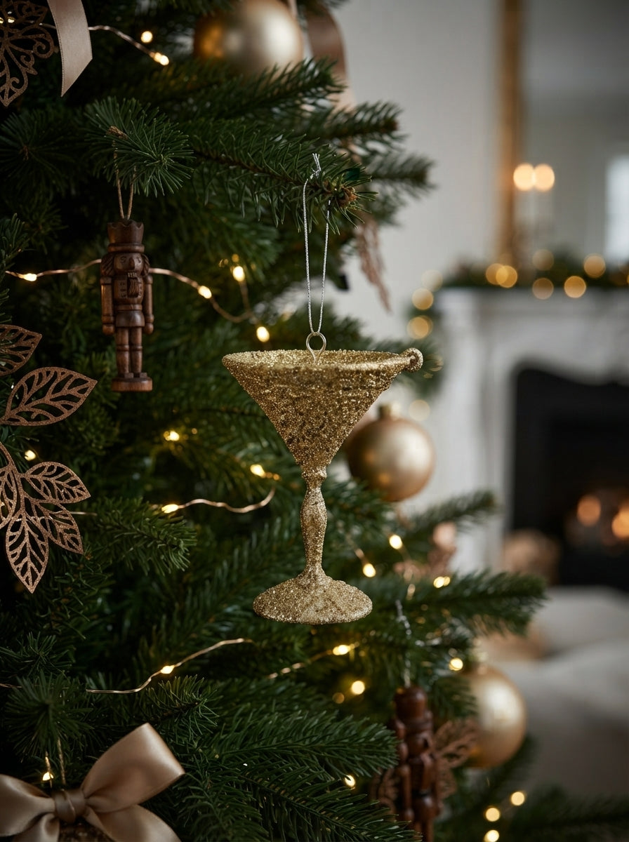 Champagne Martini Glass Yılbaşı Ağaç Süsü - 9 CM