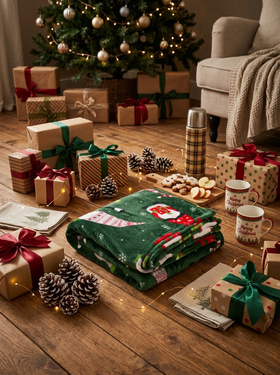 Christmas Gnome Veloute Battaniye 200 x 150 cm