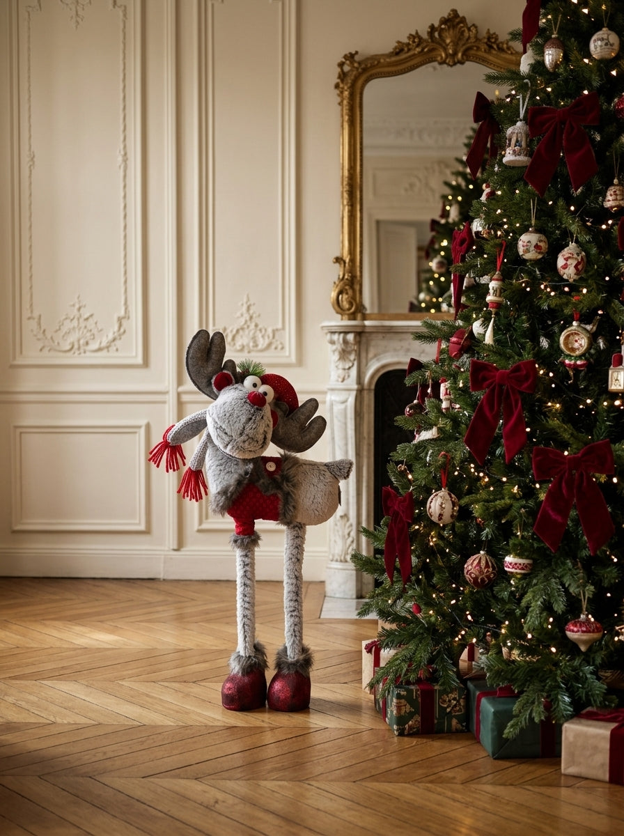 Rudolph Winter Kırmızı Montlu Dekoratif Yılbaşı Geyiği - 86 CM