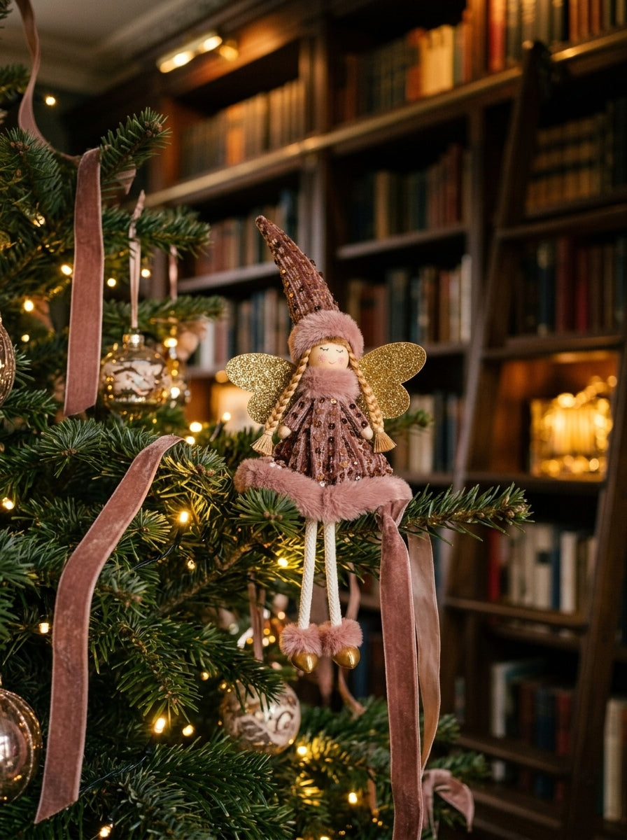 Rosé Enchanted Fairy – Mercan Pembe Işıltılı Yılbaşı Perisi - 45 CM