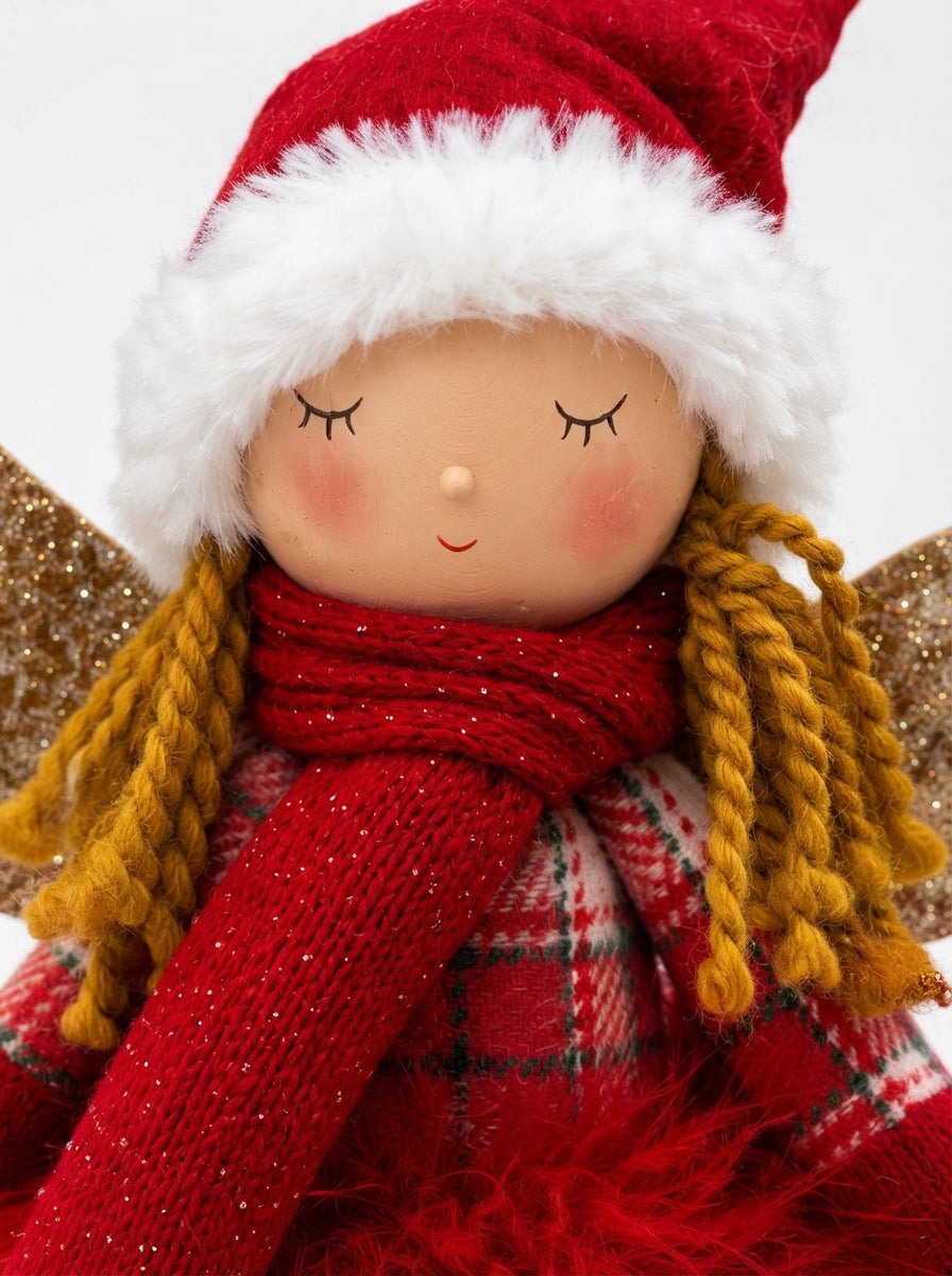 Ruby Christmas Angel Dekoratif Melek Figürü - 40 CM