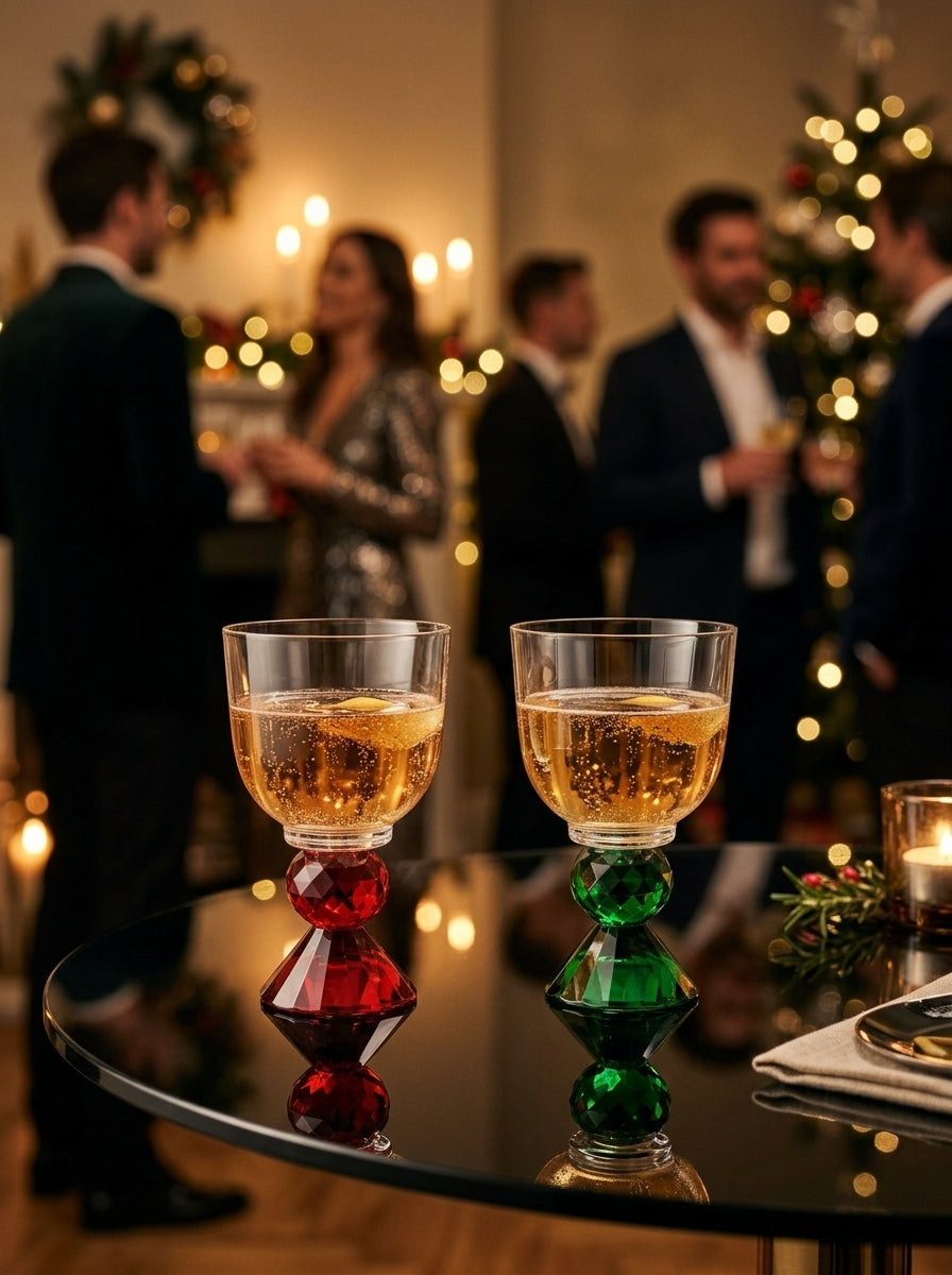 Christmas Classics – Ruby Emerald Lumi İkili Kristal Kadeh Seti