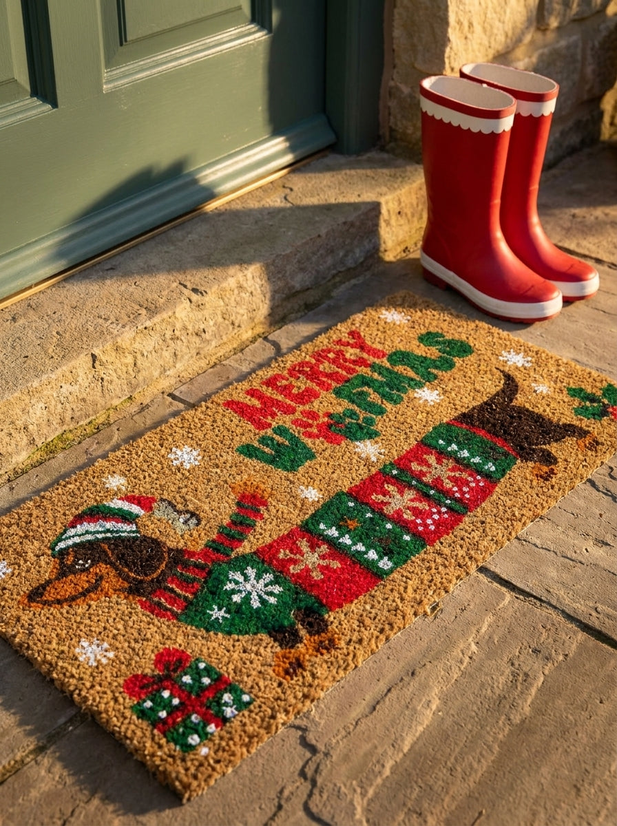Merry Woofmas Christmas Kapı Paspası