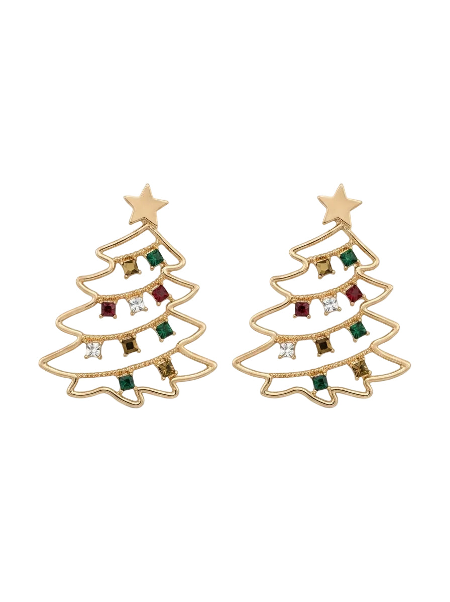 Christmas Jewel Tree Gold Küpe