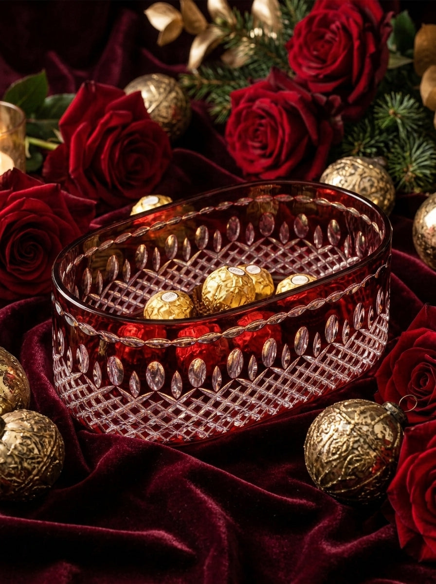 Ruby Royal Crystal Serving Dish